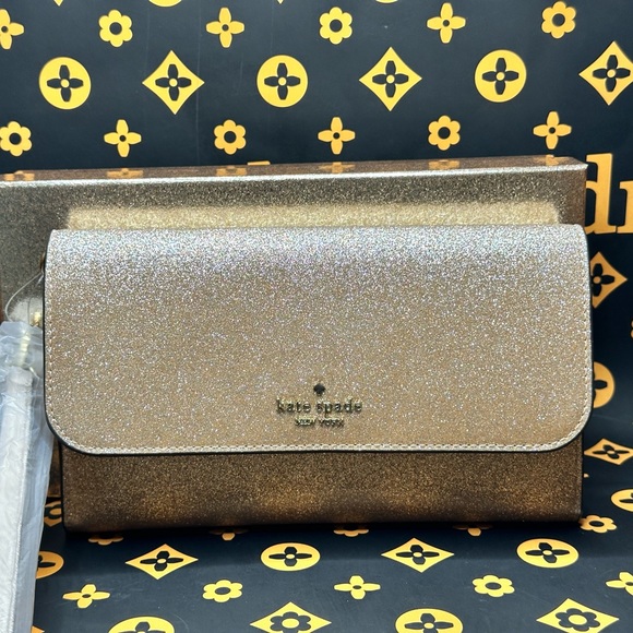 kate spade Handbags - Kate spade Glimmer Glitter Gold Wristlet/Wallet